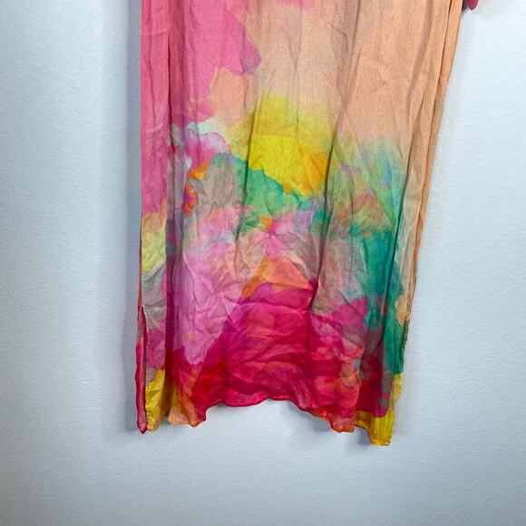 ANTHROPOLOGIE Bl^nk London Kimono Duster Coverup Pink Beach Swim Summer Resort - Picture 7 of 8